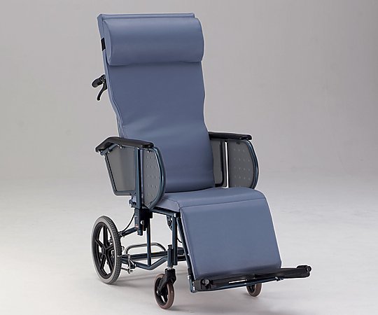 フルリクライニング車椅子 （介助式／スチール製／座幅400mm／ノーパンクタイヤ）　0-9734-01