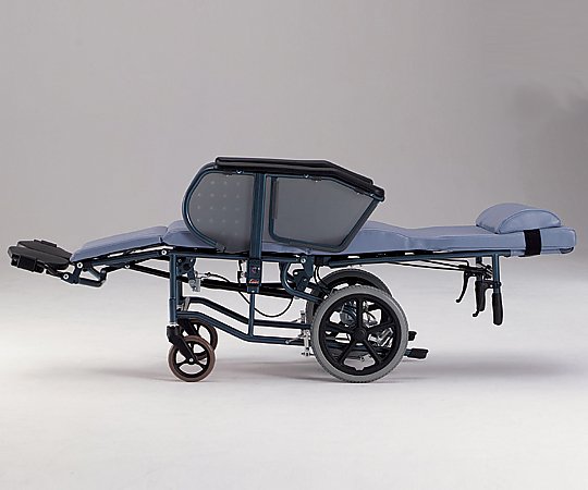 フルリクライニング車椅子 （介助式／スチール製／座幅400mm／ノーパンクタイヤ）　0-9734-01
