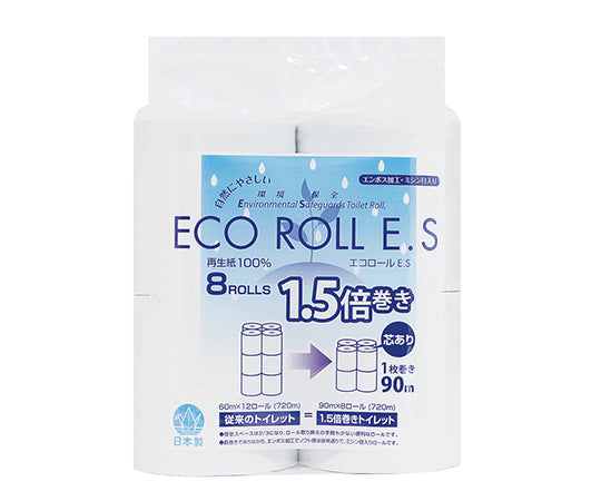 トイレットペーパー　ECO　ROLL　E.S　7-6919/1箱（8ロール×12パック）