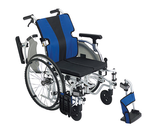 軽量簡単モジュール車椅子　7-8236/自走式/ブルー