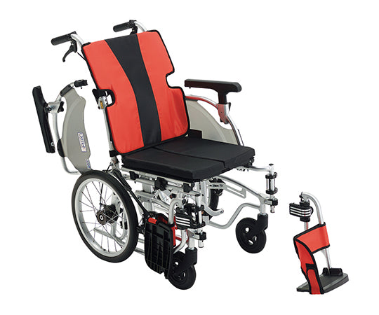 軽量簡単モジュール車椅子　7-8236/介助式/レッド