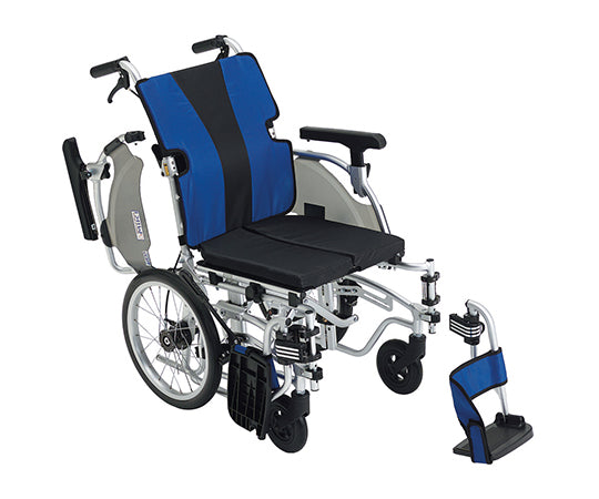 軽量簡単モジュール車椅子　7-8236/介助式/ブルー