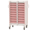 与薬カート　18床用　7-8468/ピンク