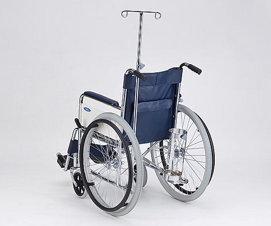 車椅子　自走式／スチール製　8-4573/エアータイヤ/ボンベ架・伸縮式ガードル棒付き