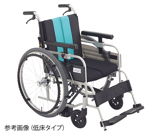 ノンバックブレーキ車椅子（アルミ製）　8-9241/エメラルド 低床