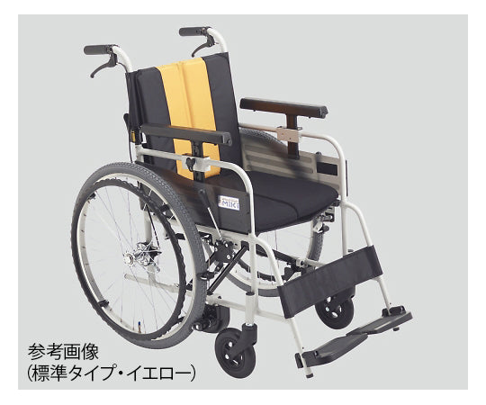 ノンバックブレーキ車椅子（アルミ製）　8-9241/イエロー 低床